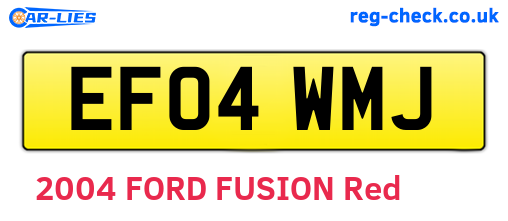 EF04WMJ are the vehicle registration plates.