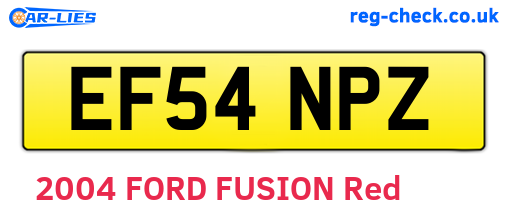 EF54NPZ are the vehicle registration plates.