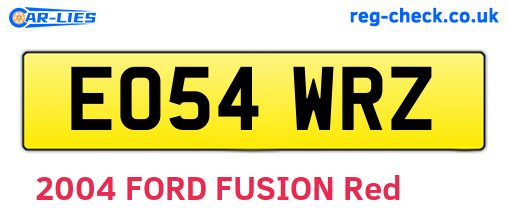 EO54WRZ are the vehicle registration plates.