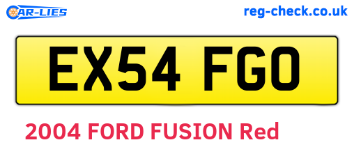 EX54FGO are the vehicle registration plates.
