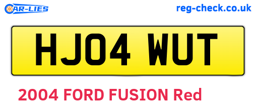 HJ04WUT are the vehicle registration plates.