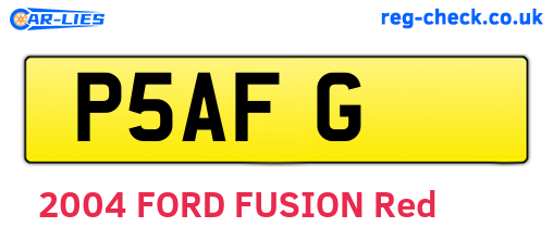 P5AFG are the vehicle registration plates.