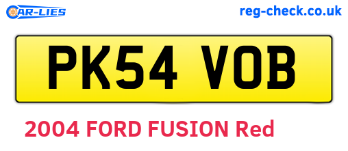 PK54VOB are the vehicle registration plates.