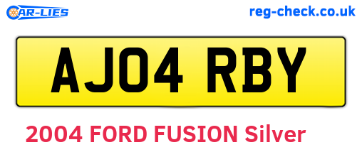 AJ04RBY are the vehicle registration plates.