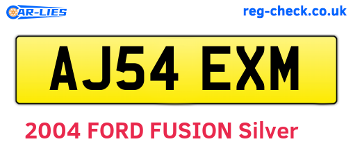 AJ54EXM are the vehicle registration plates.