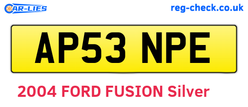 AP53NPE are the vehicle registration plates.