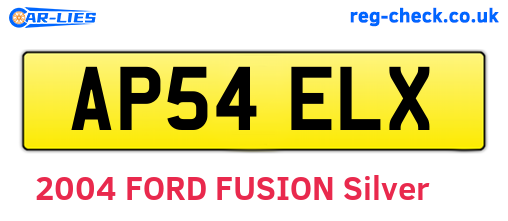 AP54ELX are the vehicle registration plates.