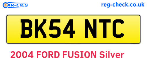 BK54NTC are the vehicle registration plates.