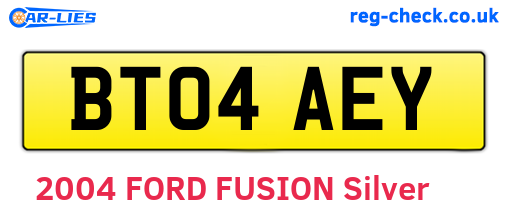 BT04AEY are the vehicle registration plates.