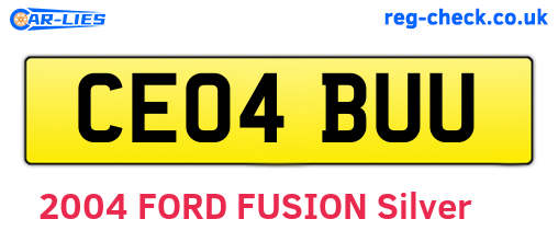 CE04BUU are the vehicle registration plates.
