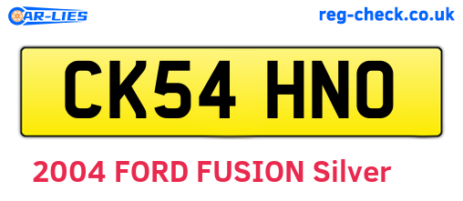 CK54HNO are the vehicle registration plates.