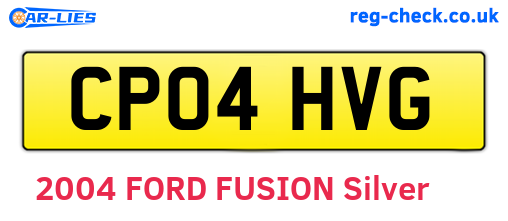 CP04HVG are the vehicle registration plates.