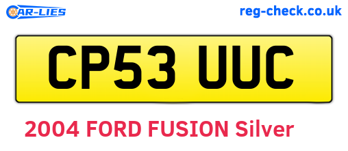 CP53UUC are the vehicle registration plates.