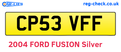 CP53VFF are the vehicle registration plates.