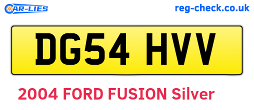 DG54HVV are the vehicle registration plates.