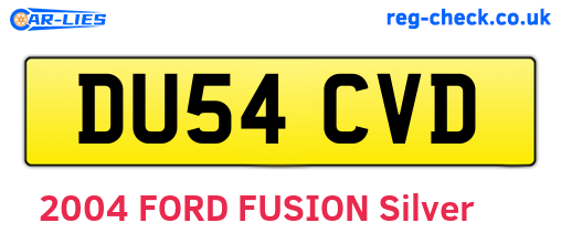 DU54CVD are the vehicle registration plates.