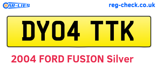 DY04TTK are the vehicle registration plates.