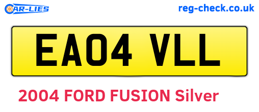 EA04VLL are the vehicle registration plates.