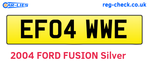 EF04WWE are the vehicle registration plates.