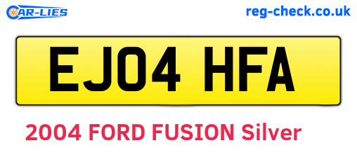 EJ04HFA are the vehicle registration plates.