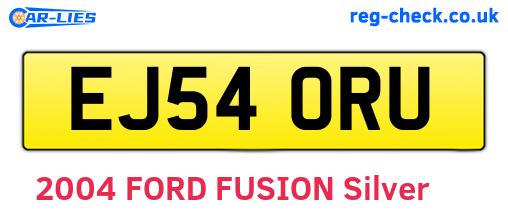 EJ54ORU are the vehicle registration plates.