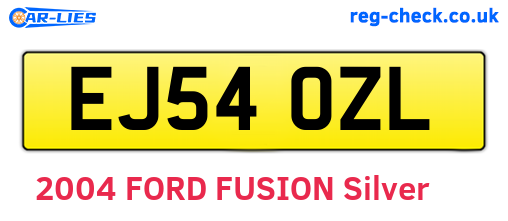 EJ54OZL are the vehicle registration plates.