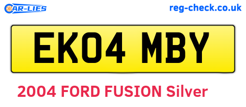 EK04MBY are the vehicle registration plates.