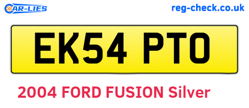 EK54PTO are the vehicle registration plates.
