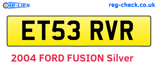 ET53RVR are the vehicle registration plates.