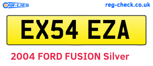 EX54EZA are the vehicle registration plates.