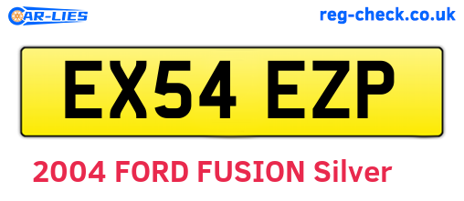 EX54EZP are the vehicle registration plates.
