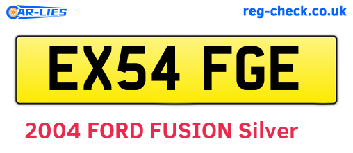 EX54FGE are the vehicle registration plates.