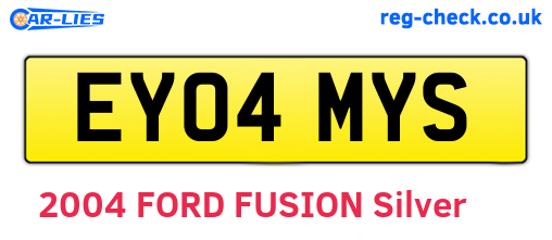 EY04MYS are the vehicle registration plates.