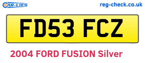 FD53FCZ are the vehicle registration plates.