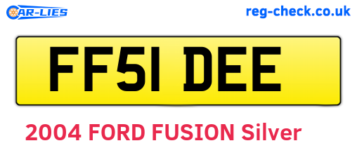 FF51DEE are the vehicle registration plates.