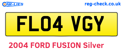 FL04VGY are the vehicle registration plates.