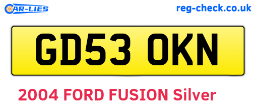 GD53OKN are the vehicle registration plates.