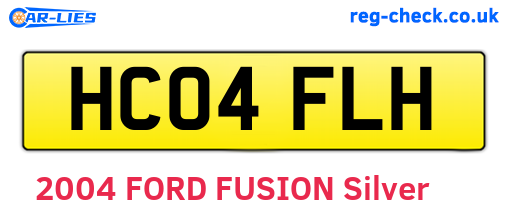 HC04FLH are the vehicle registration plates.
