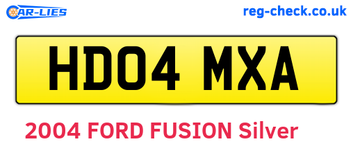 HD04MXA are the vehicle registration plates.