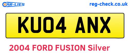 KU04ANX are the vehicle registration plates.