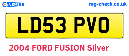 LD53PVO are the vehicle registration plates.