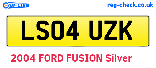 LS04UZK are the vehicle registration plates.