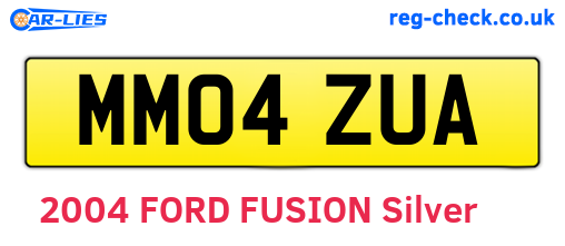 MM04ZUA are the vehicle registration plates.