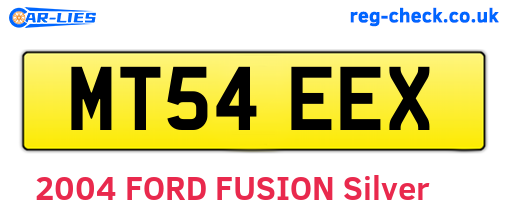 MT54EEX are the vehicle registration plates.