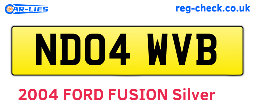 ND04WVB are the vehicle registration plates.