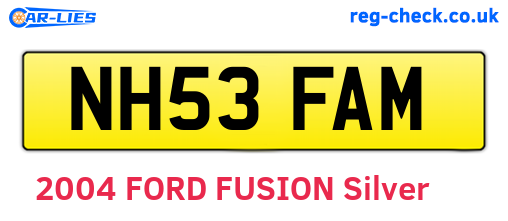 NH53FAM are the vehicle registration plates.