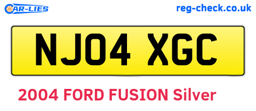 NJ04XGC are the vehicle registration plates.