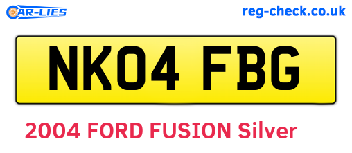 NK04FBG are the vehicle registration plates.