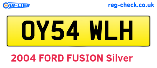 OY54WLH are the vehicle registration plates.