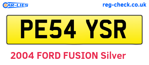 PE54YSR are the vehicle registration plates.
